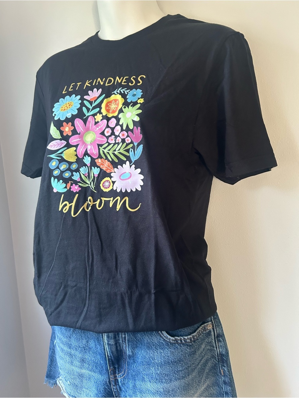 Let Kindness Bloom Floral Graphic Tee - Black - Picture 3 of 6